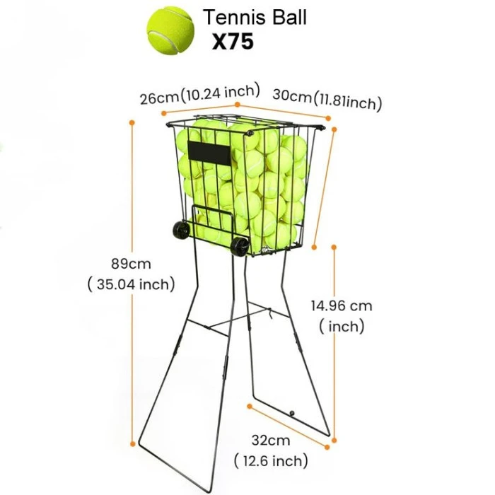Cestino porta palline da tennis in filo metallico