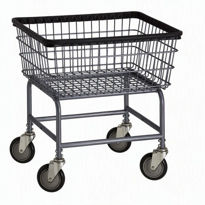 Carrello portabiancheria in filo metallico verniciato a polvere