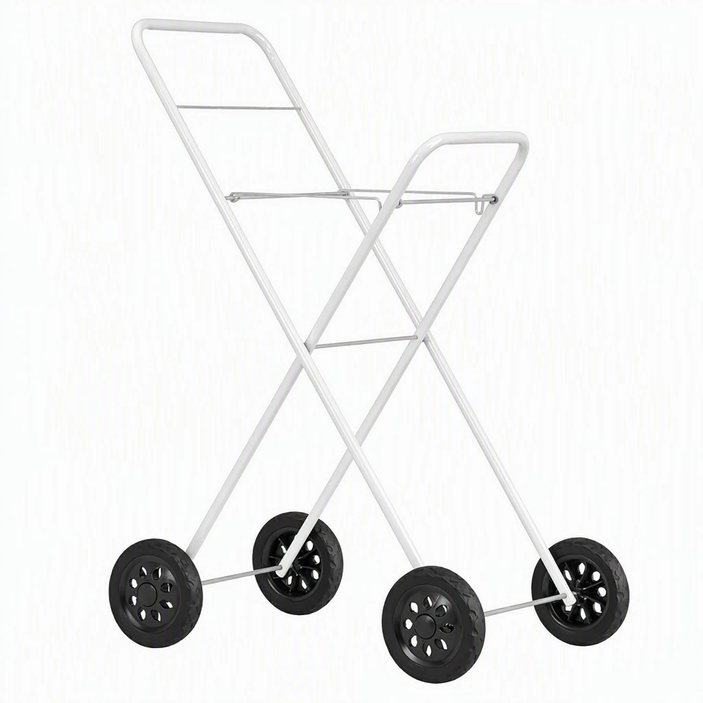 Carrello portabiancheria pieghevole a tubo tondo