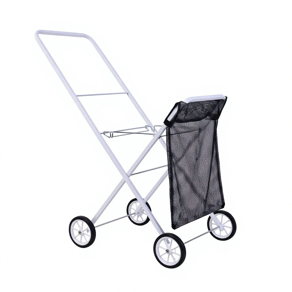 Carrello portabiancheria pieghevole in metallo a tubo quadrato